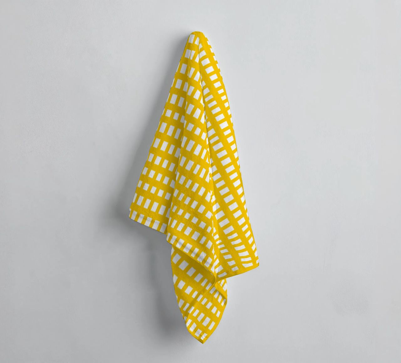 Yellow square mesh grid asciugamano da bagno da baobabprintstore