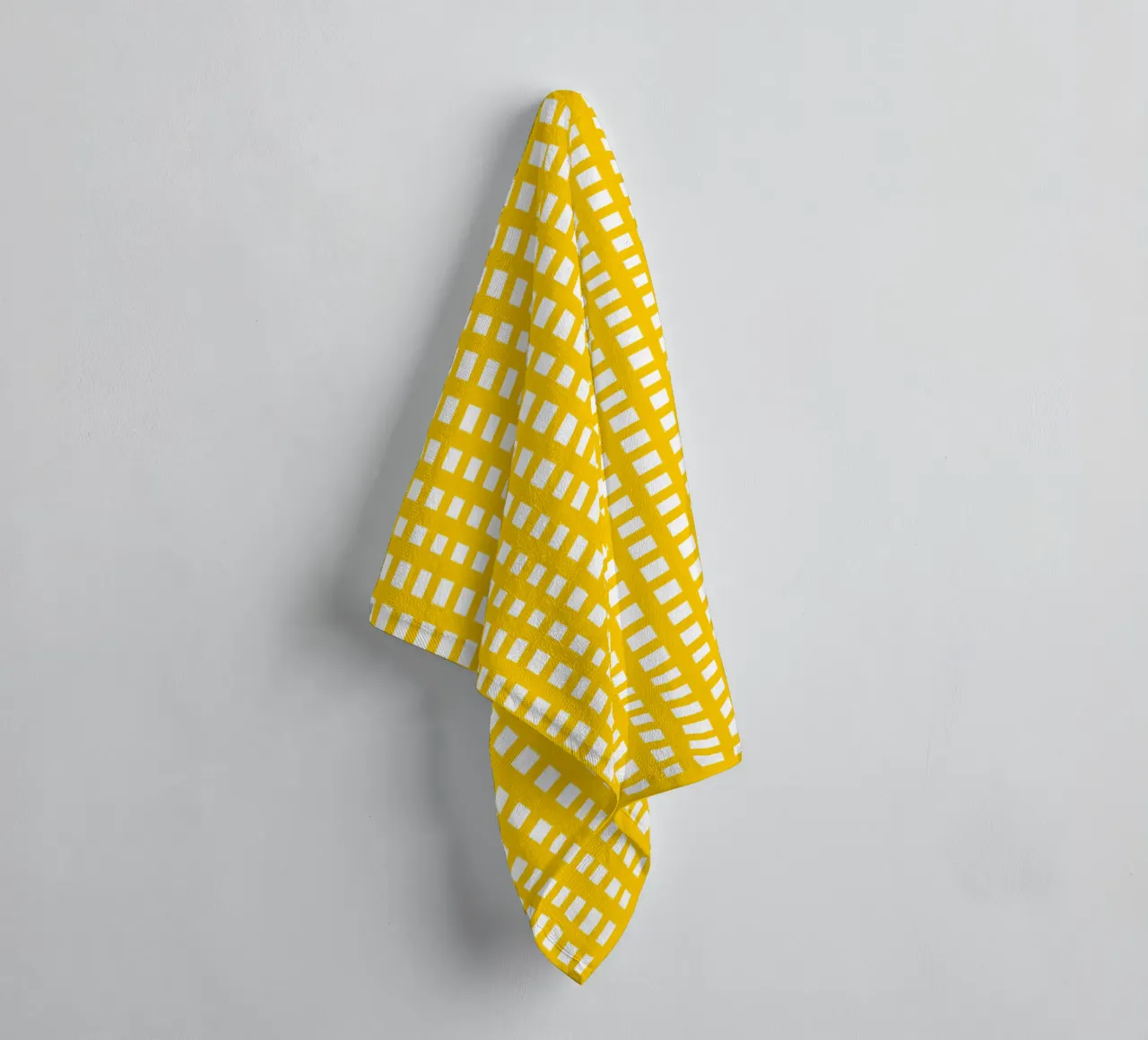 Yellow square mesh grid towel by baobabprintstore