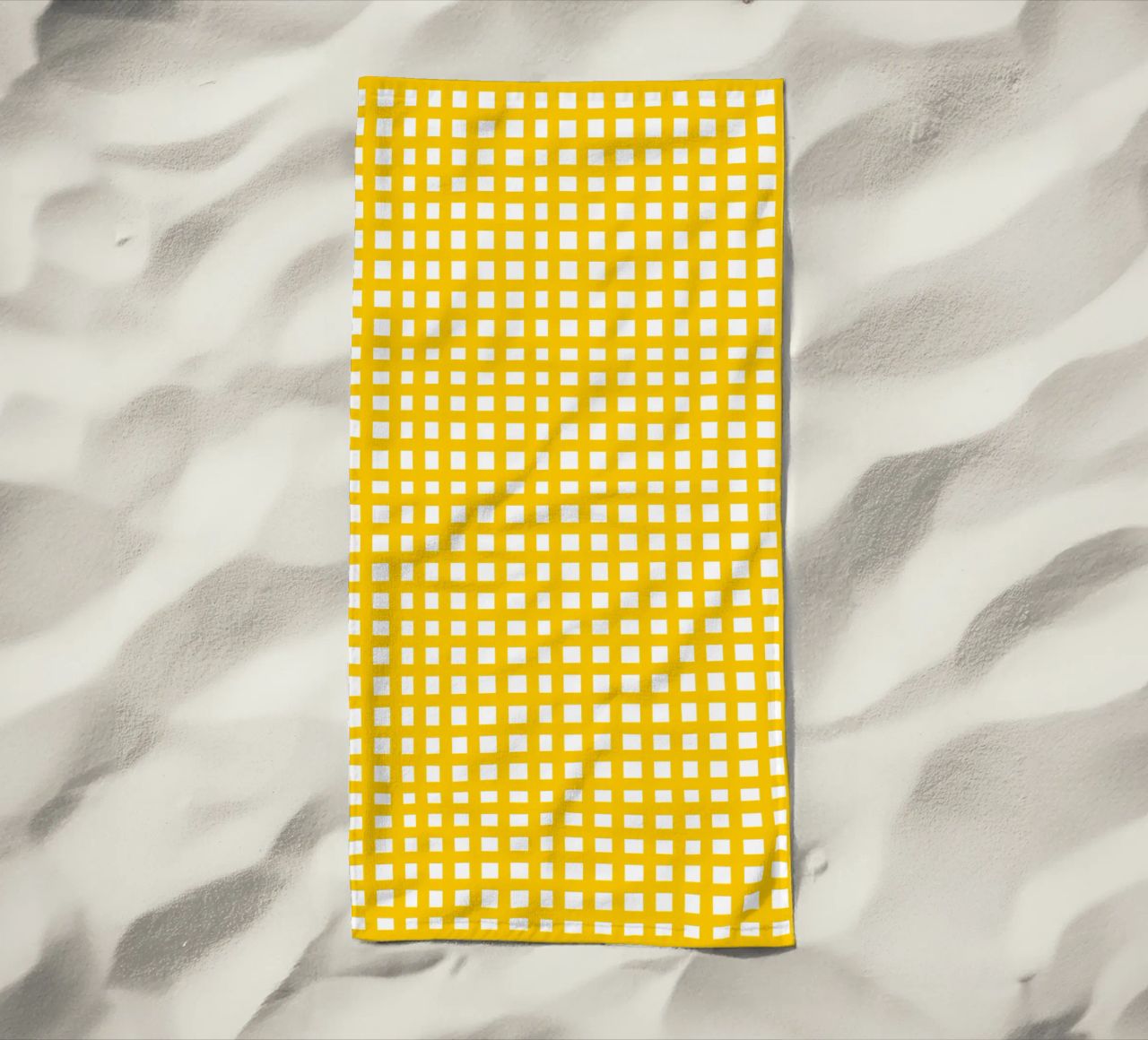Yellow square mesh grid telo mare da baobabprintstore