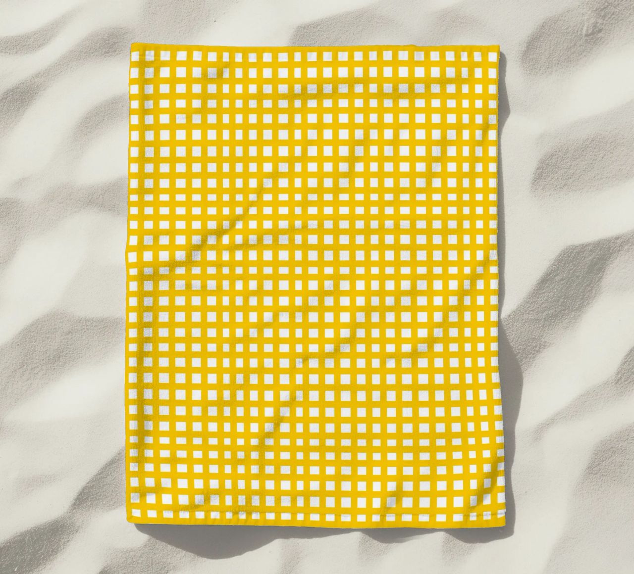 Yellow square mesh grid telo mare da baobabprintstore