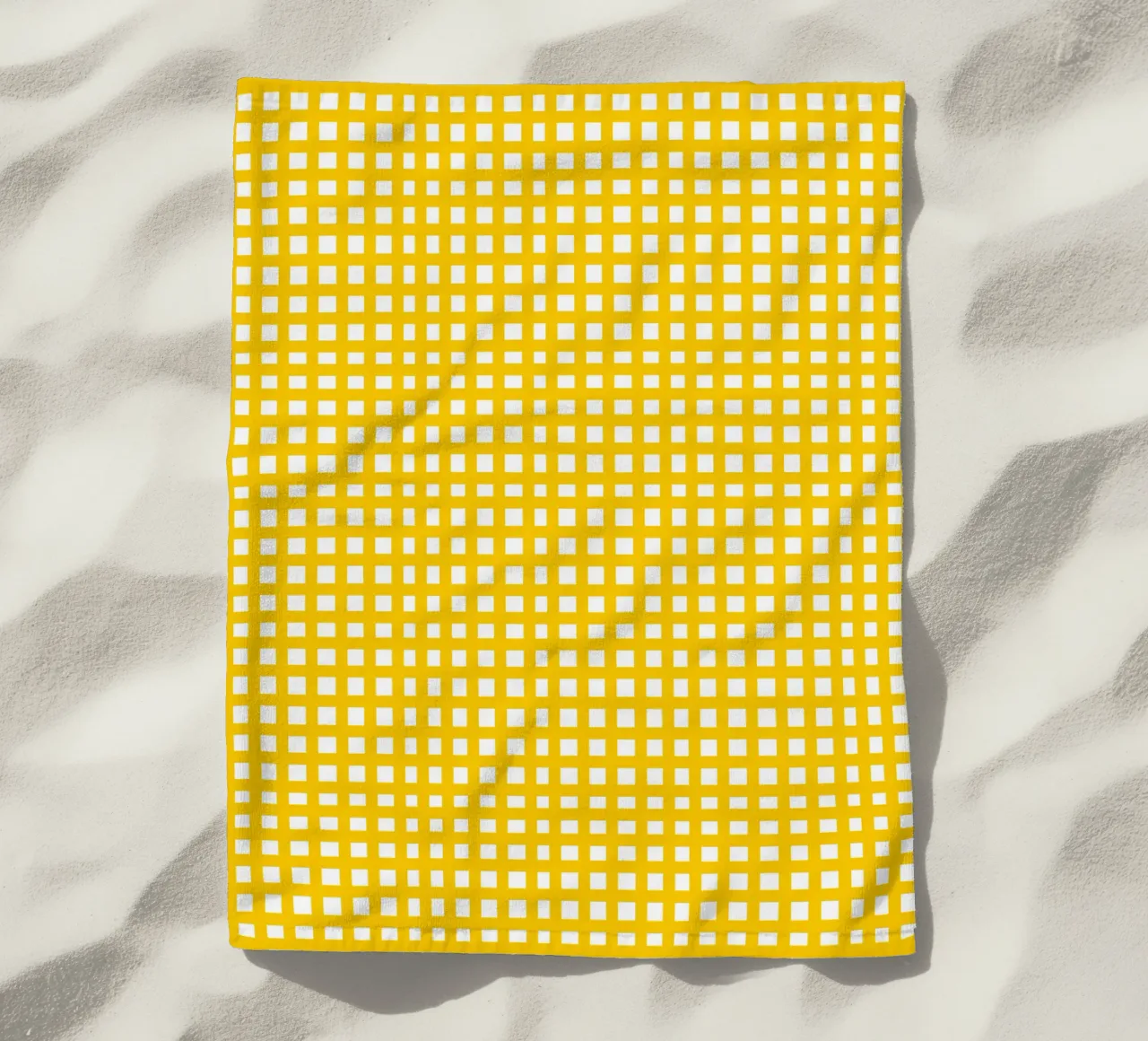 Yellow square mesh grid telo mare da baobabprintstore