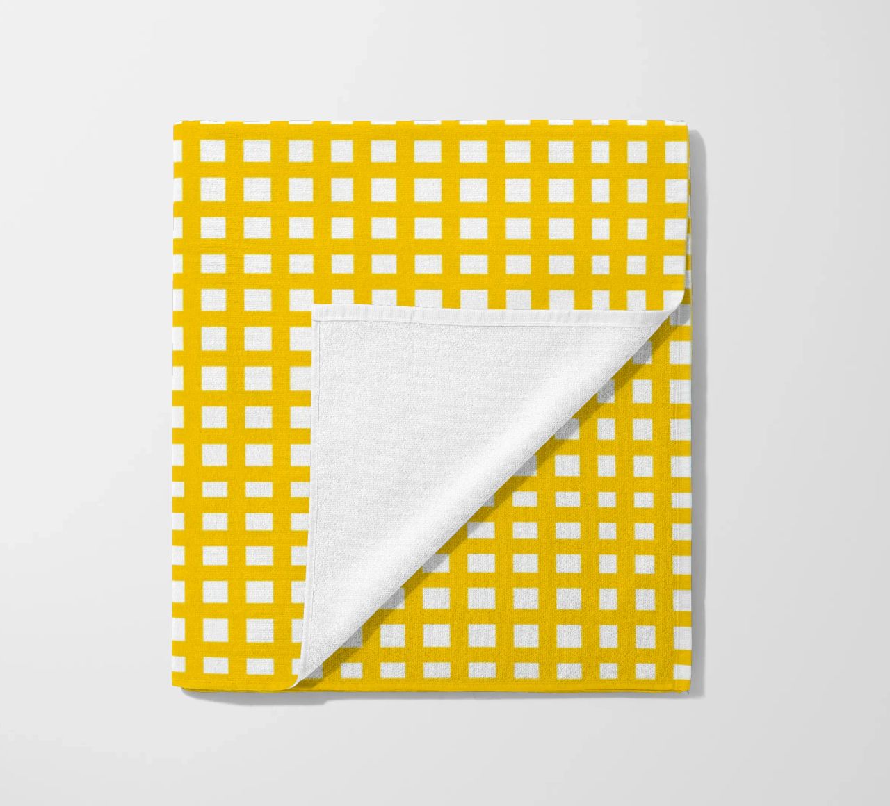 Yellow square mesh grid telo mare da baobabprintstore