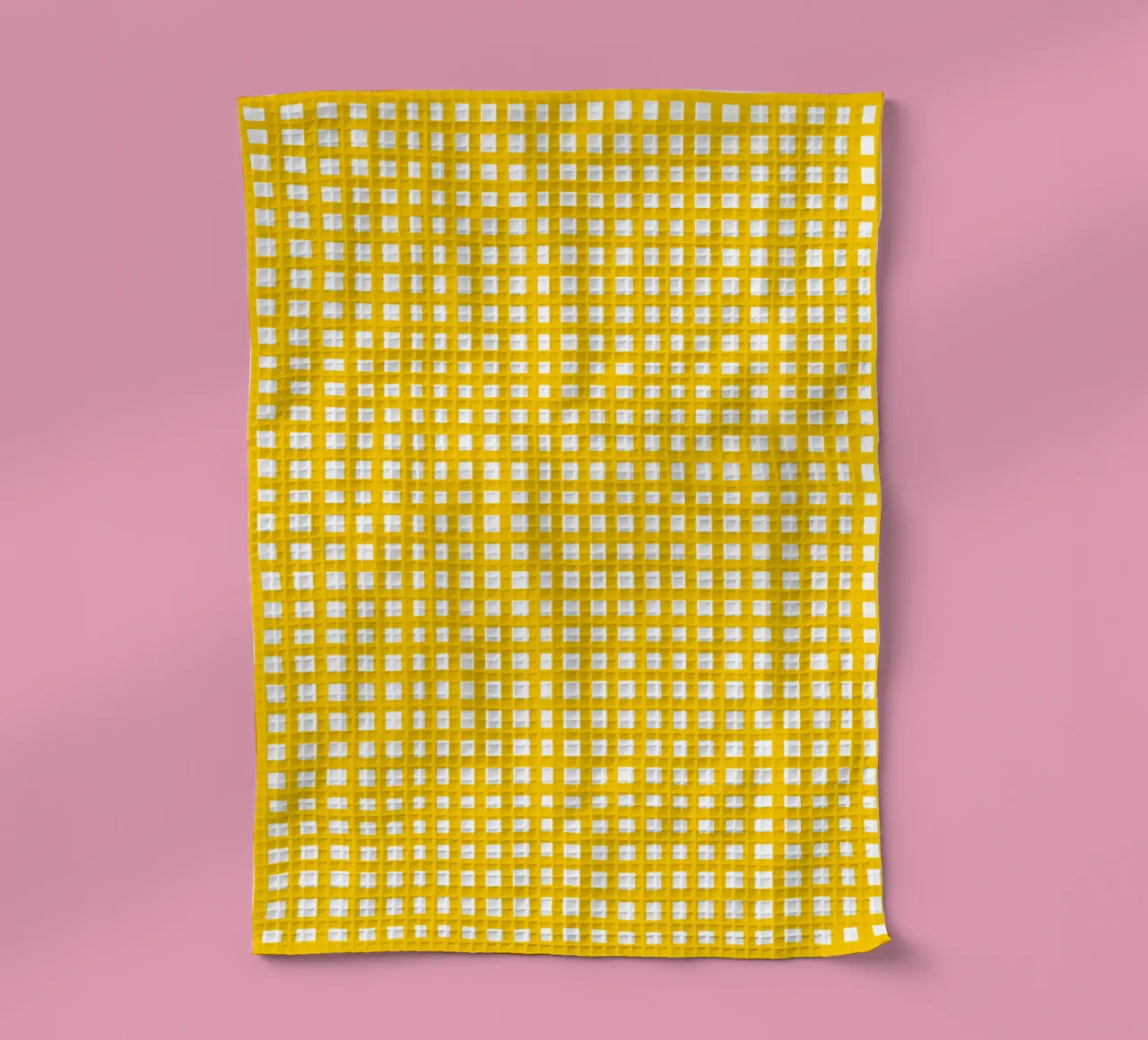 Yellow square mesh grid canovaccio da cucina da baobabprintstore