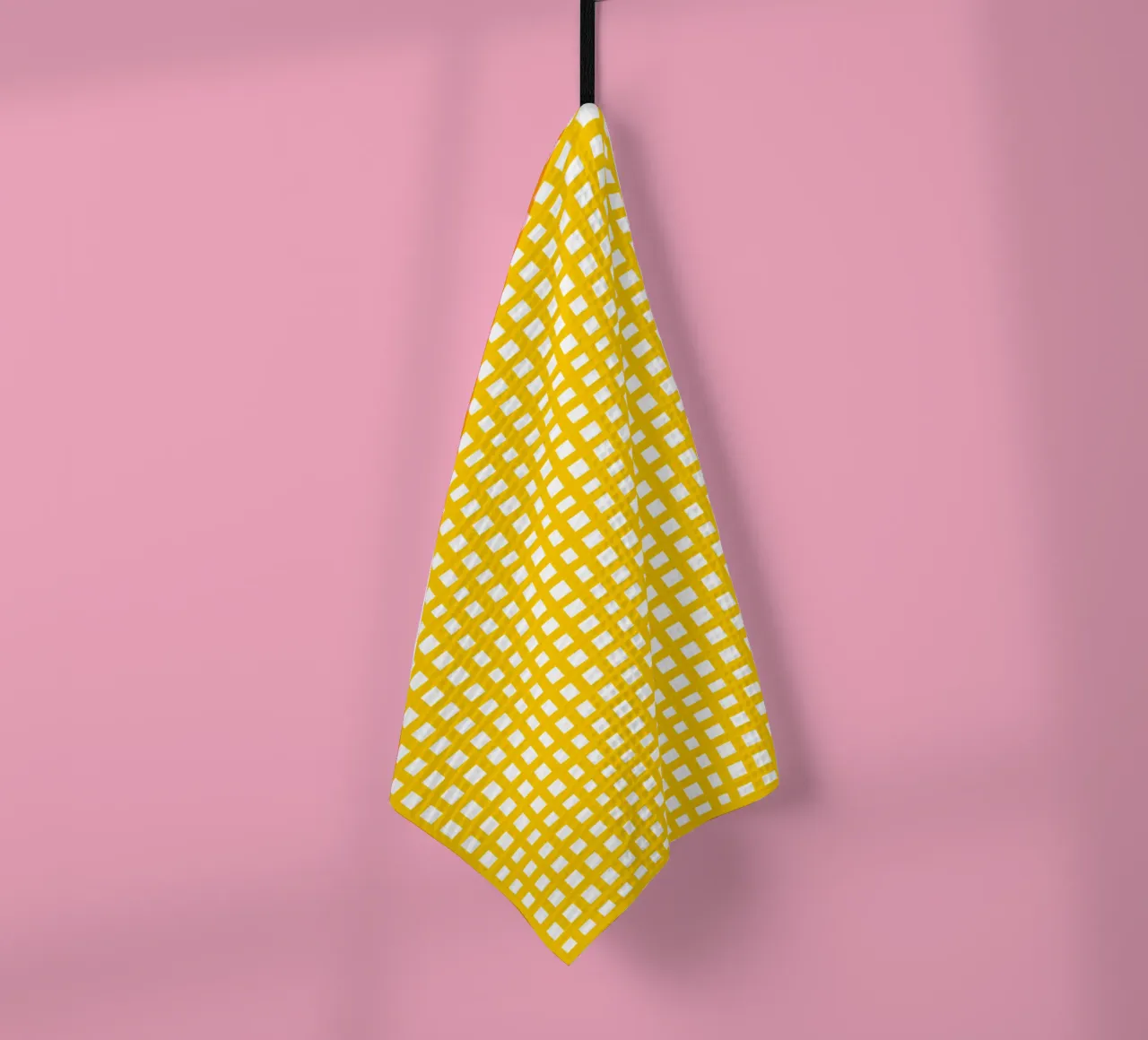Yellow square mesh grid canovaccio da cucina da baobabprintstore