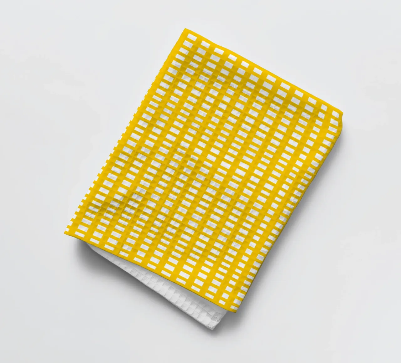 Yellow square mesh grid canovaccio da cucina da baobabprintstore