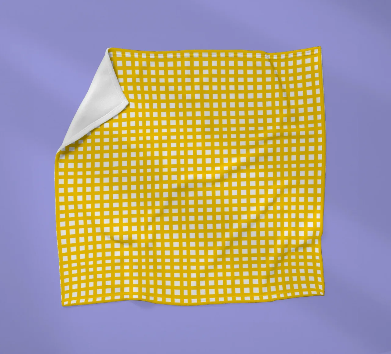 Yellow square mesh grid coperta in pile da baobabprintstore
