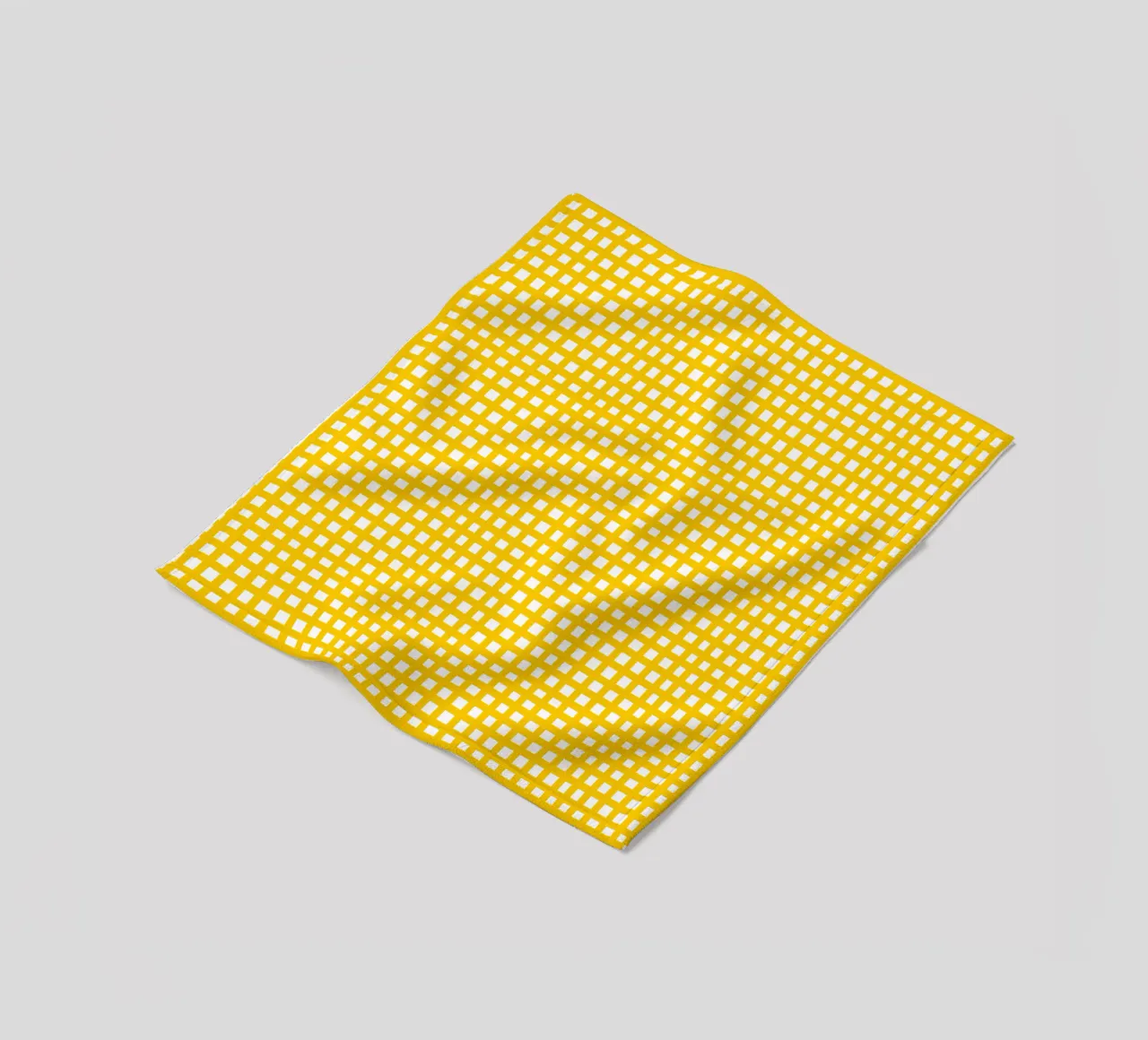 Yellow square mesh grid coperta in pile da baobabprintstore