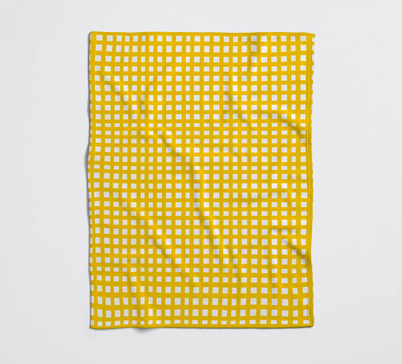 Yellow square mesh grid coperta in pile da baobabprintstore
