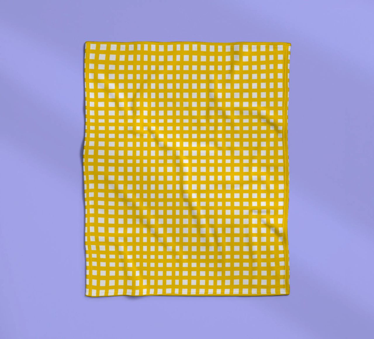 Yellow square mesh grid coperta in pile da baobabprintstore