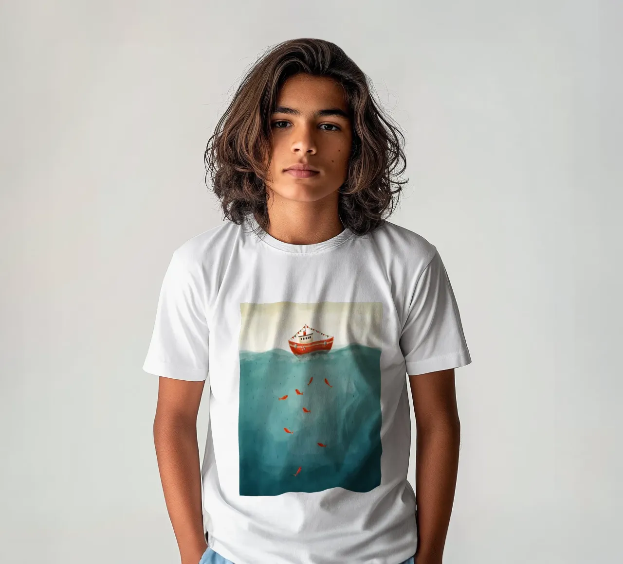 Rood bootje kinder t-shirt van Indigo Rain