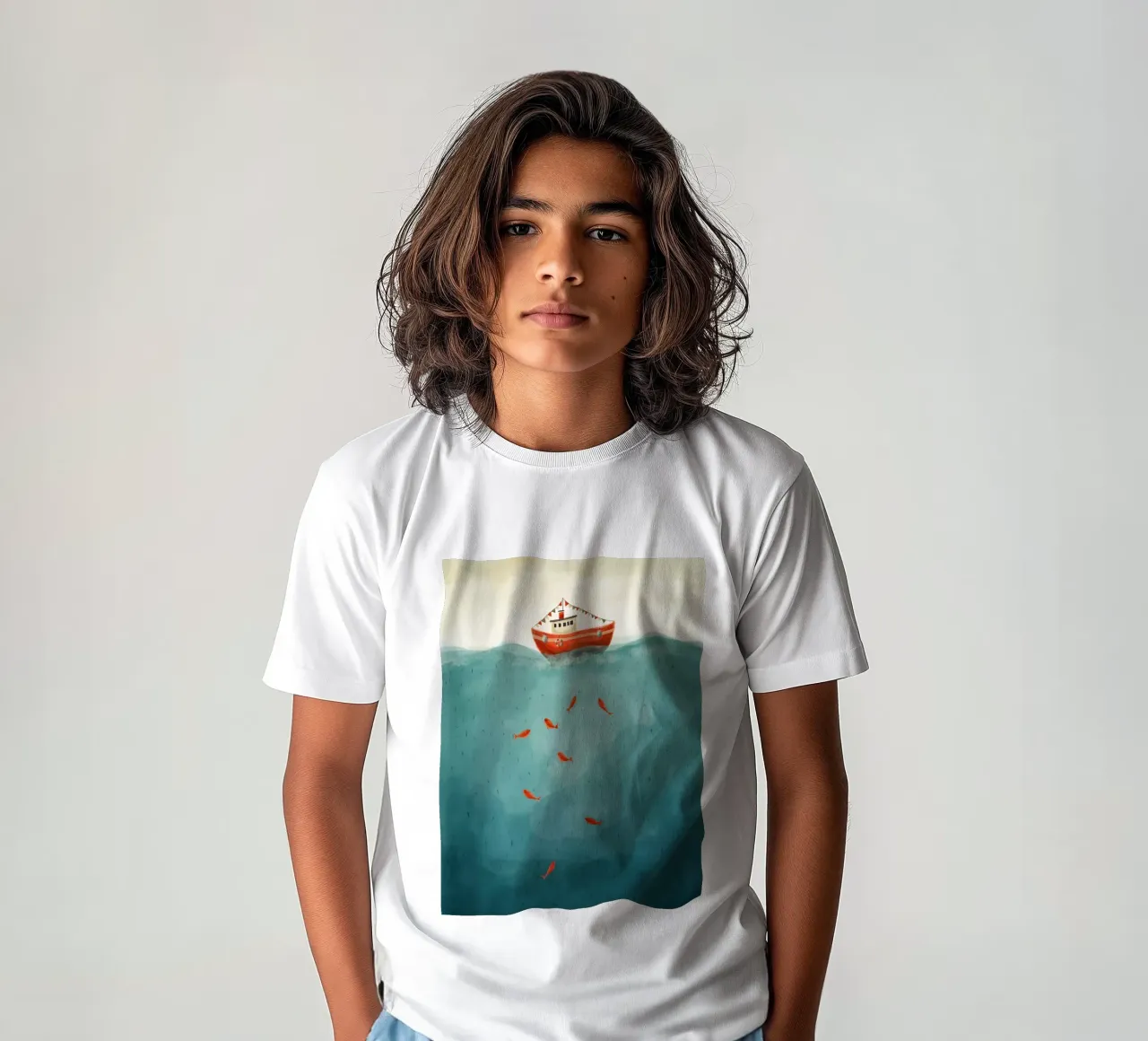 Rood bootje kinder t-shirt van Indigo Rain