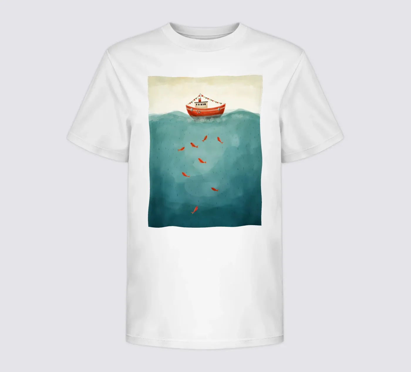 Rood bootje kinder t-shirt van Indigo Rain