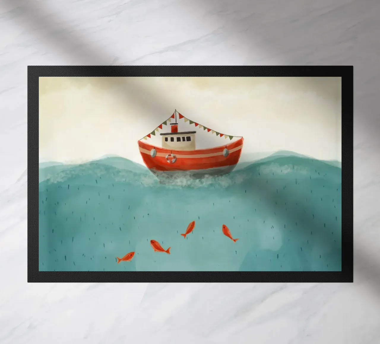 Rood bootje deurmat van Indigo Rain