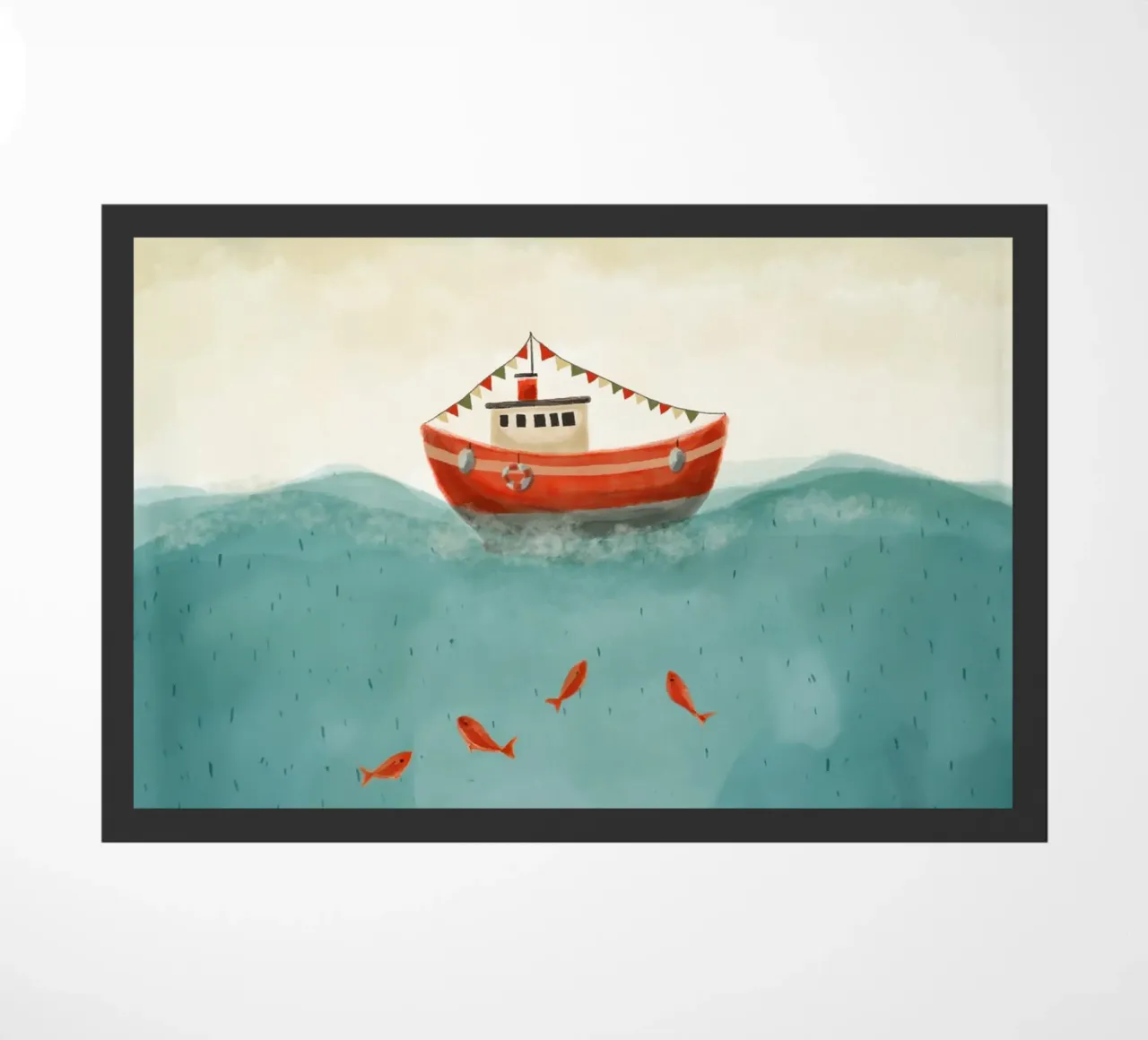 Rood bootje deurmat van Indigo Rain