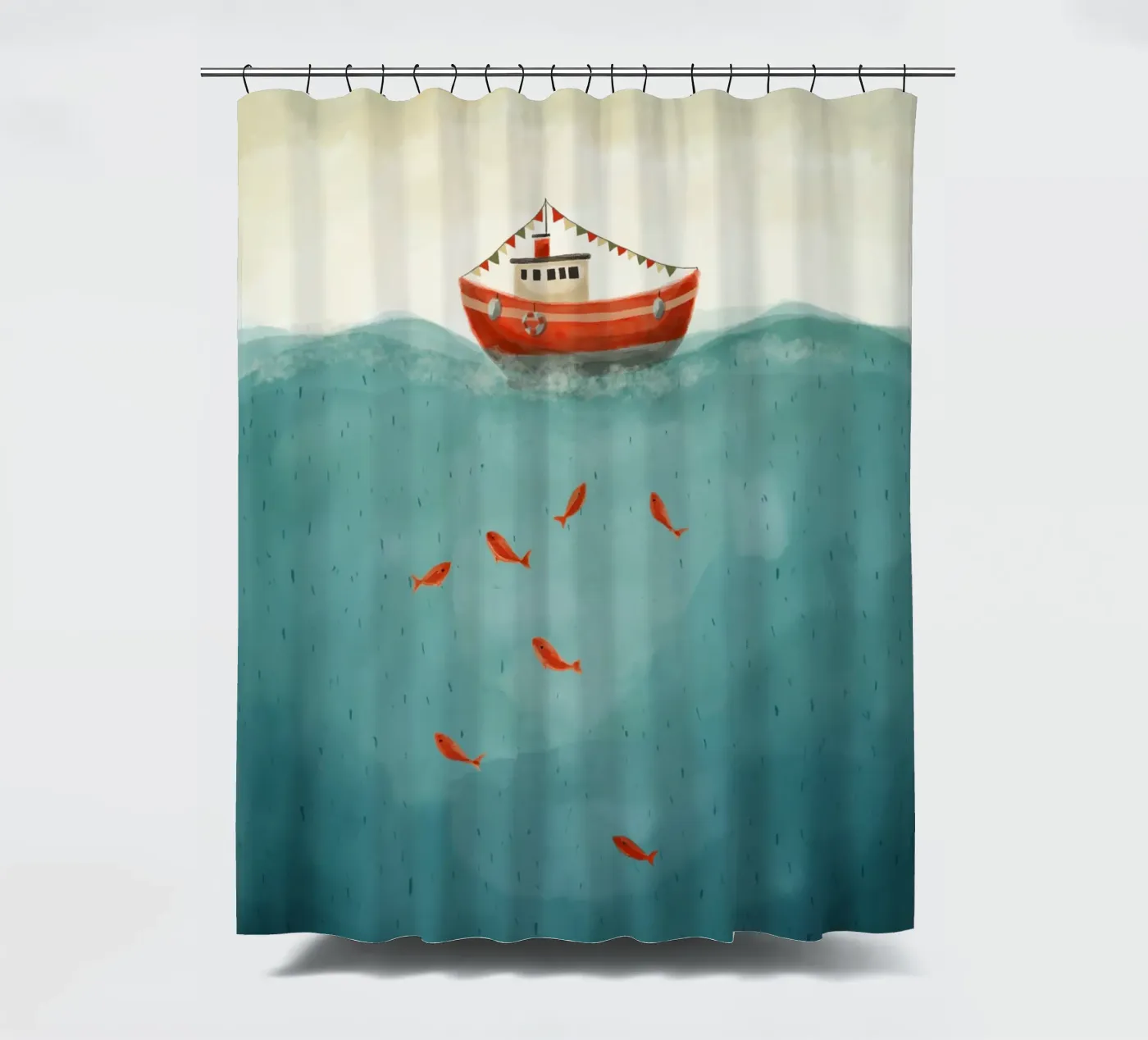 Rood bootje douchegordijn van Indigo Rain