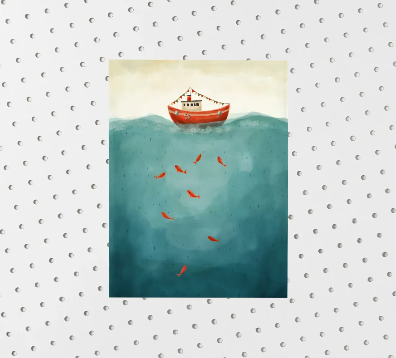 Little Red Boat sticker van Indigo Rain