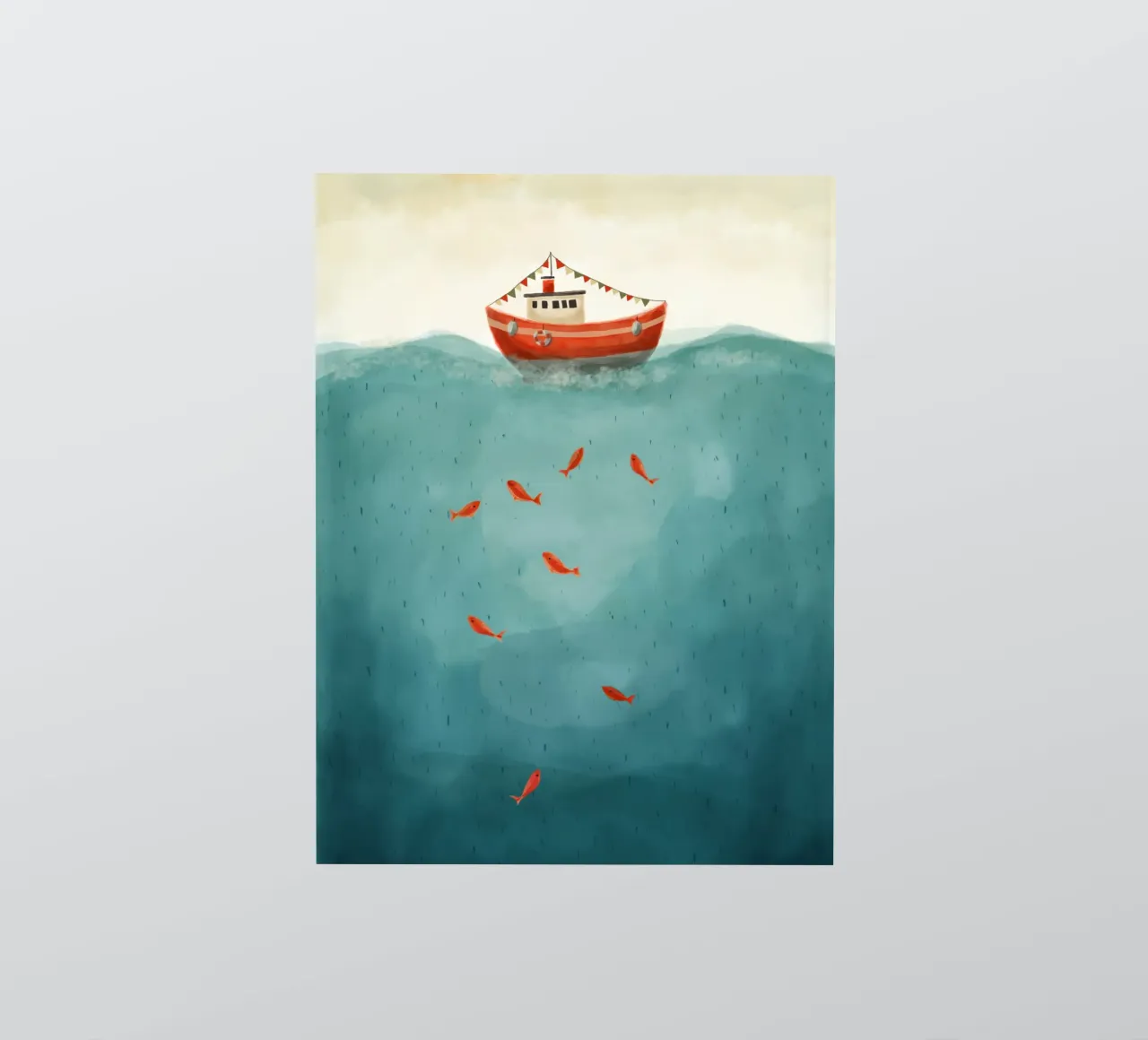 Little Red Boat sticker van Indigo Rain