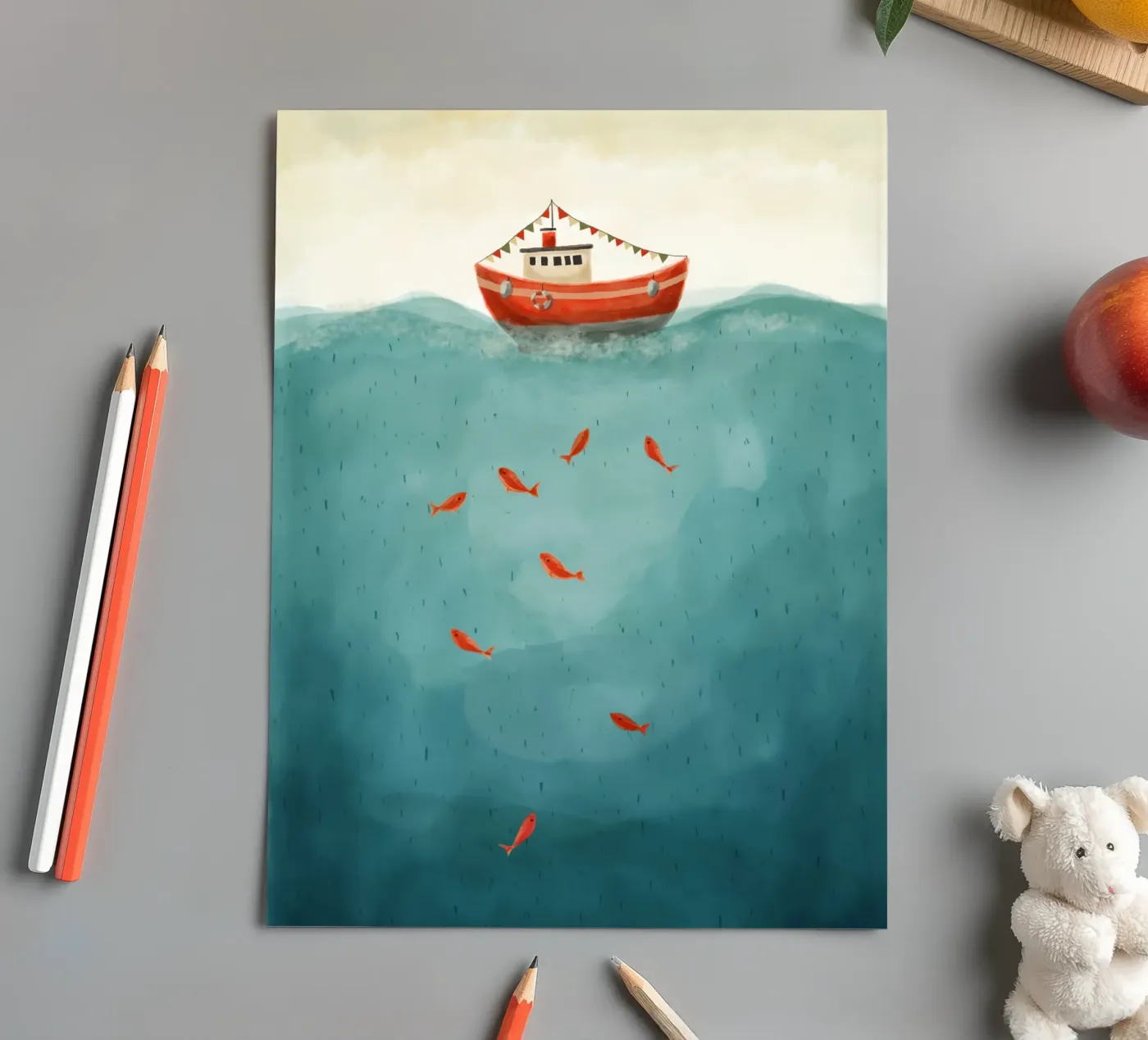 Rood bootje stickervel van Indigo Rain