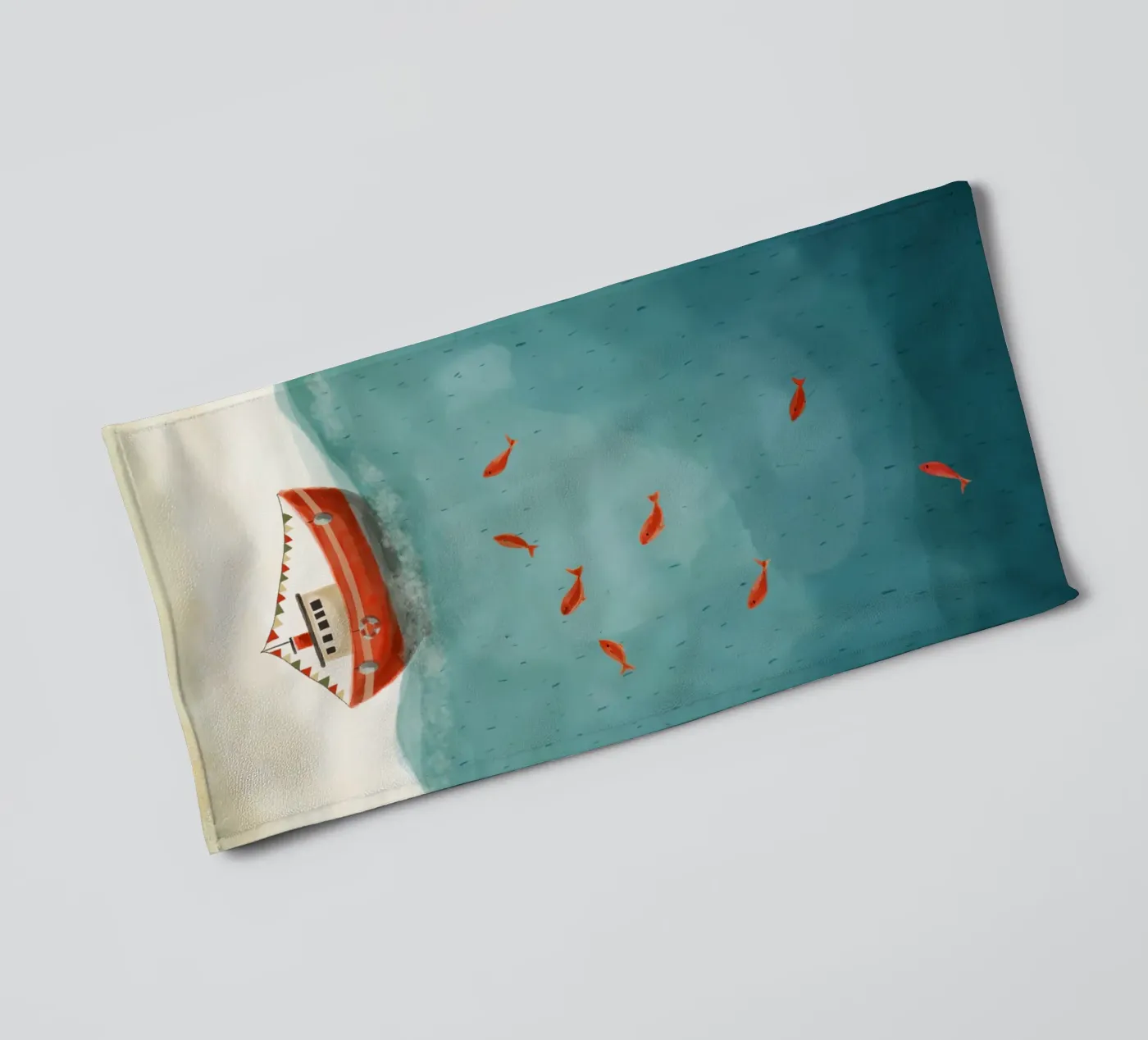 Little Red Boat badhanddoek van Indigo Rain