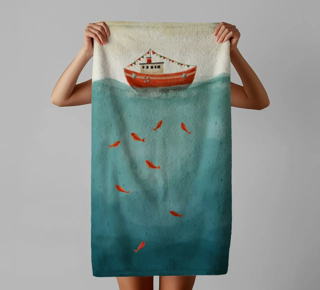 Rood bootje badhanddoek van Indigo Rain