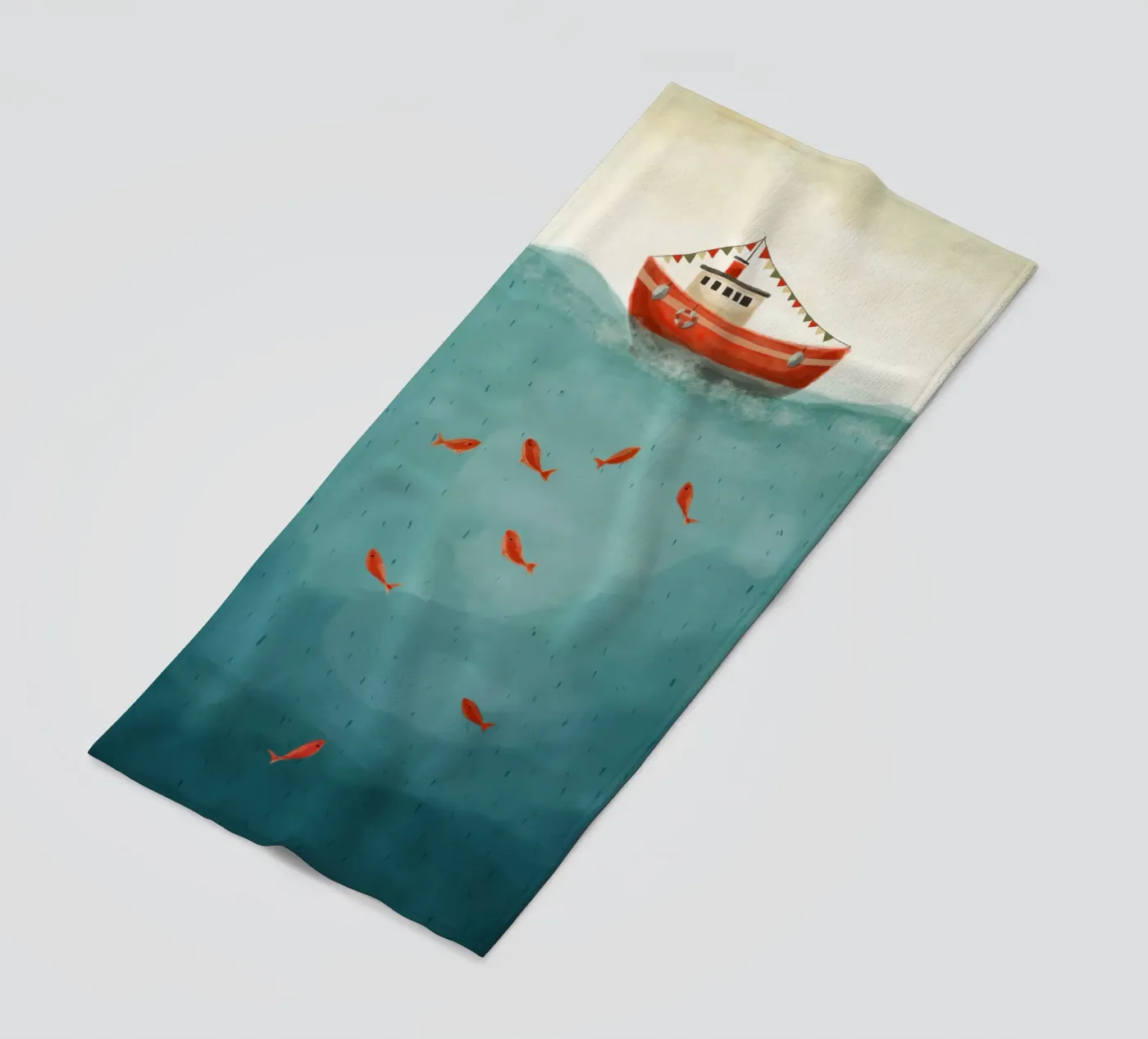 Rood bootje strandhanddoek van Indigo Rain