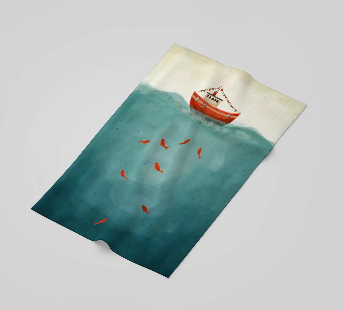 Rood bootje strandhanddoek van Indigo Rain
