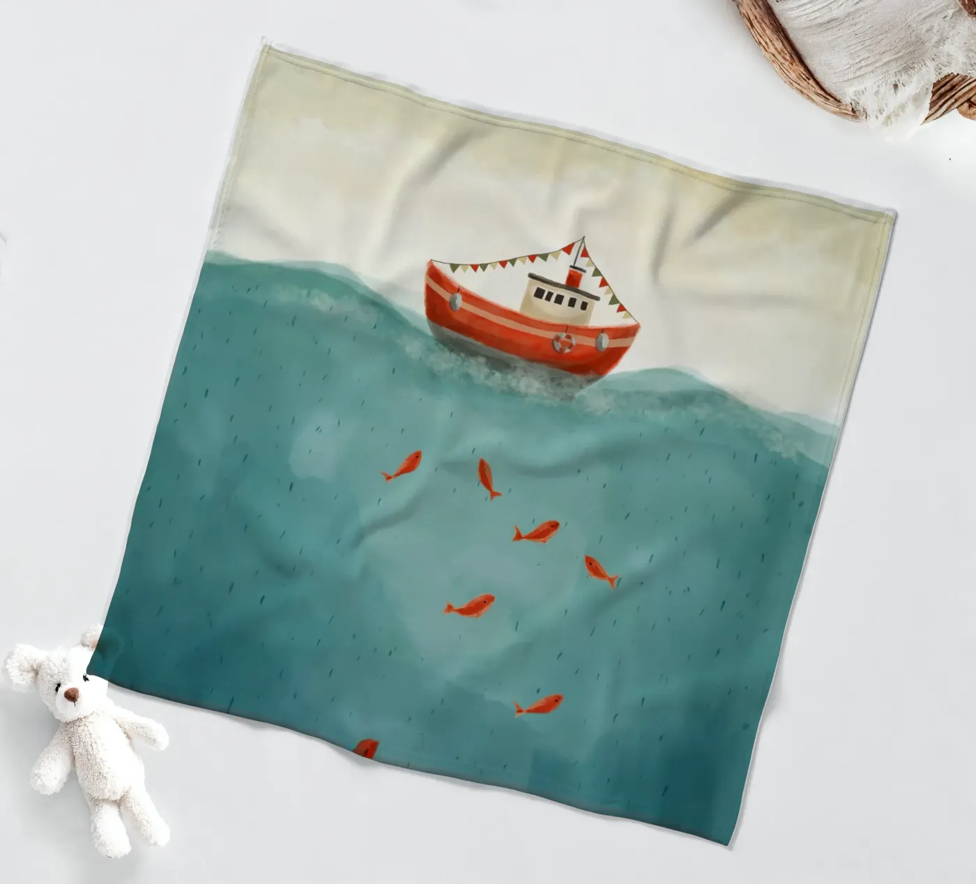Little Red Boat fleecedeken van Indigo Rain