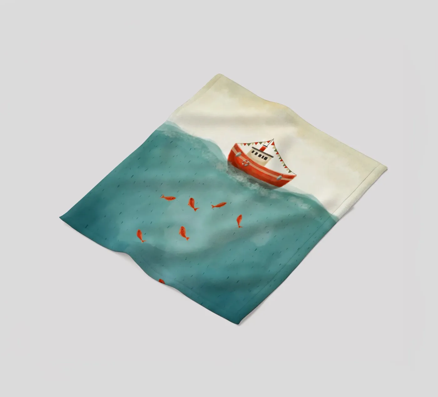 Little Red Boat fleecedeken van Indigo Rain