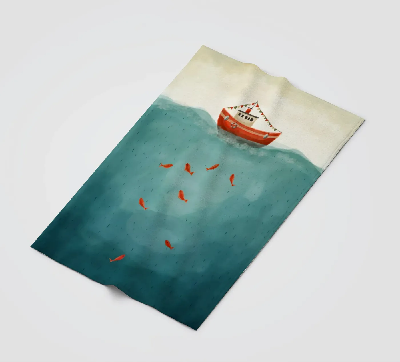 Little Red Boat fleecedeken van Indigo Rain