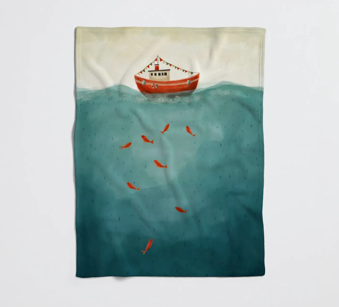 Kleines rotes Boot Fleecedecke von Indigo Rain