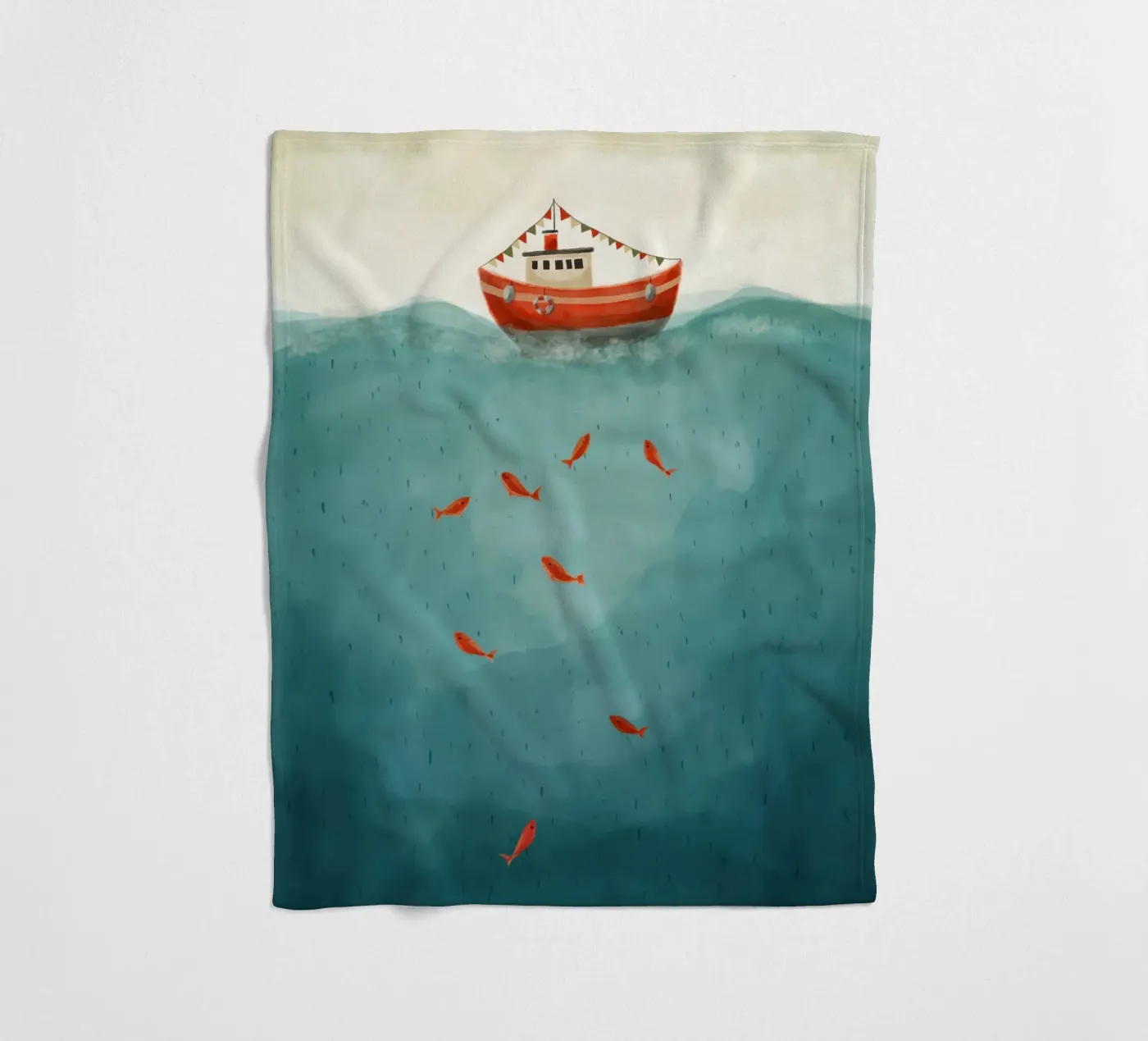 Kleines rotes Boot Fleecedecke von Indigo Rain