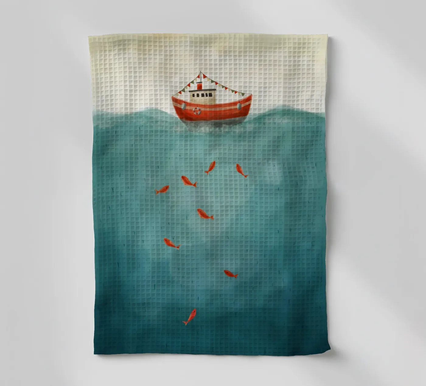 Rood bootje theedoek van Indigo Rain
