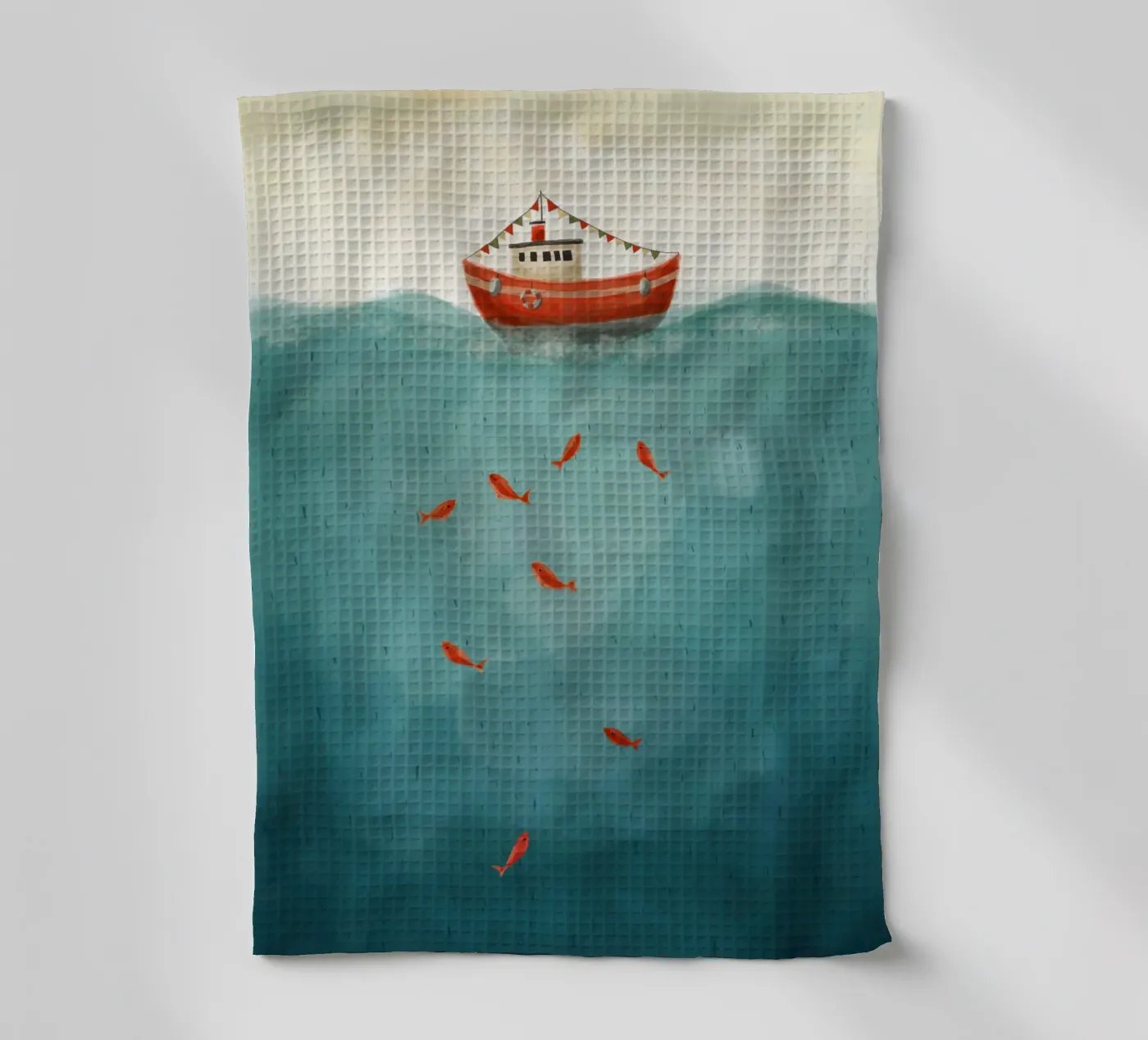 Rood bootje theedoek van Indigo Rain