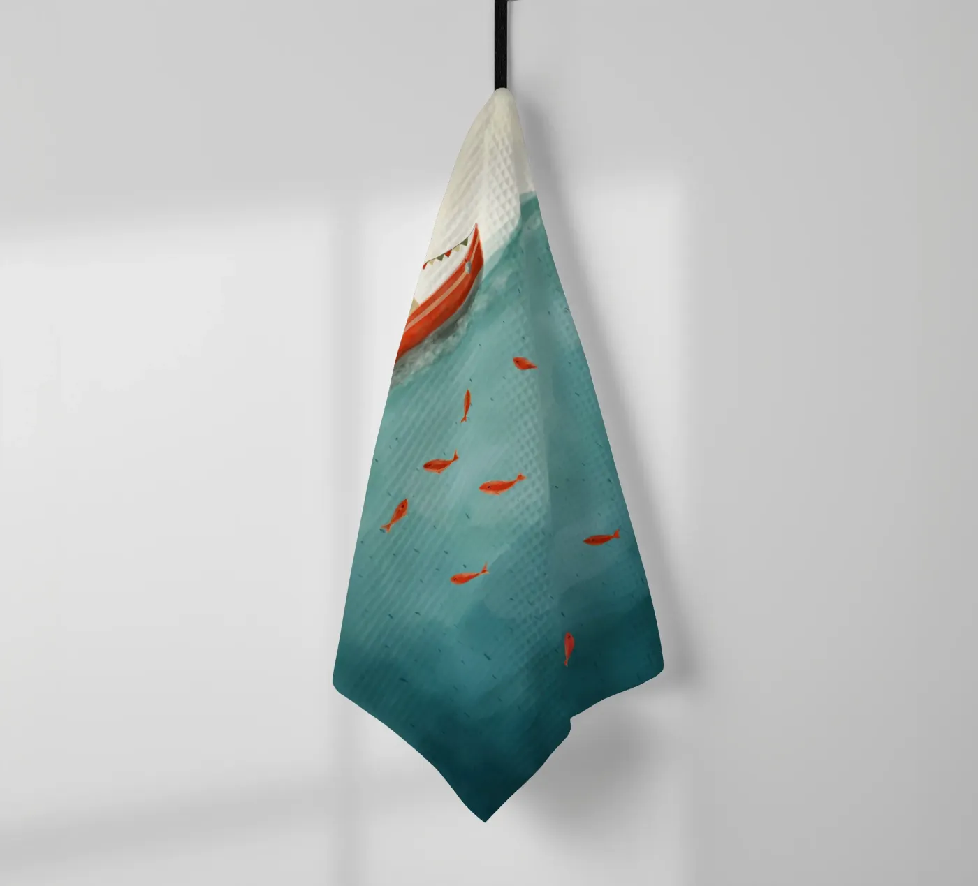 Rood bootje theedoek van Indigo Rain