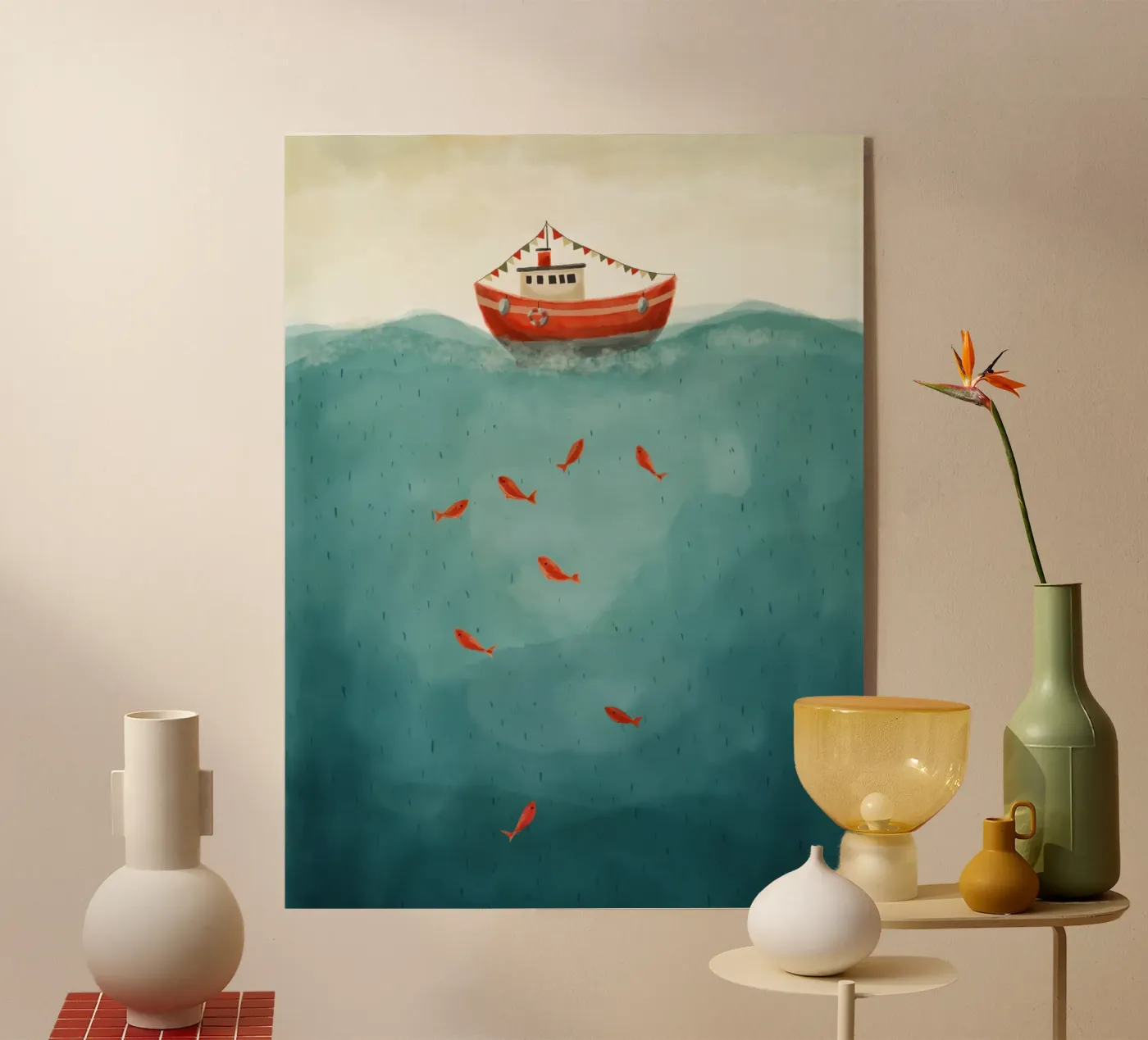 Rood bootje acryl van Indigo Rain