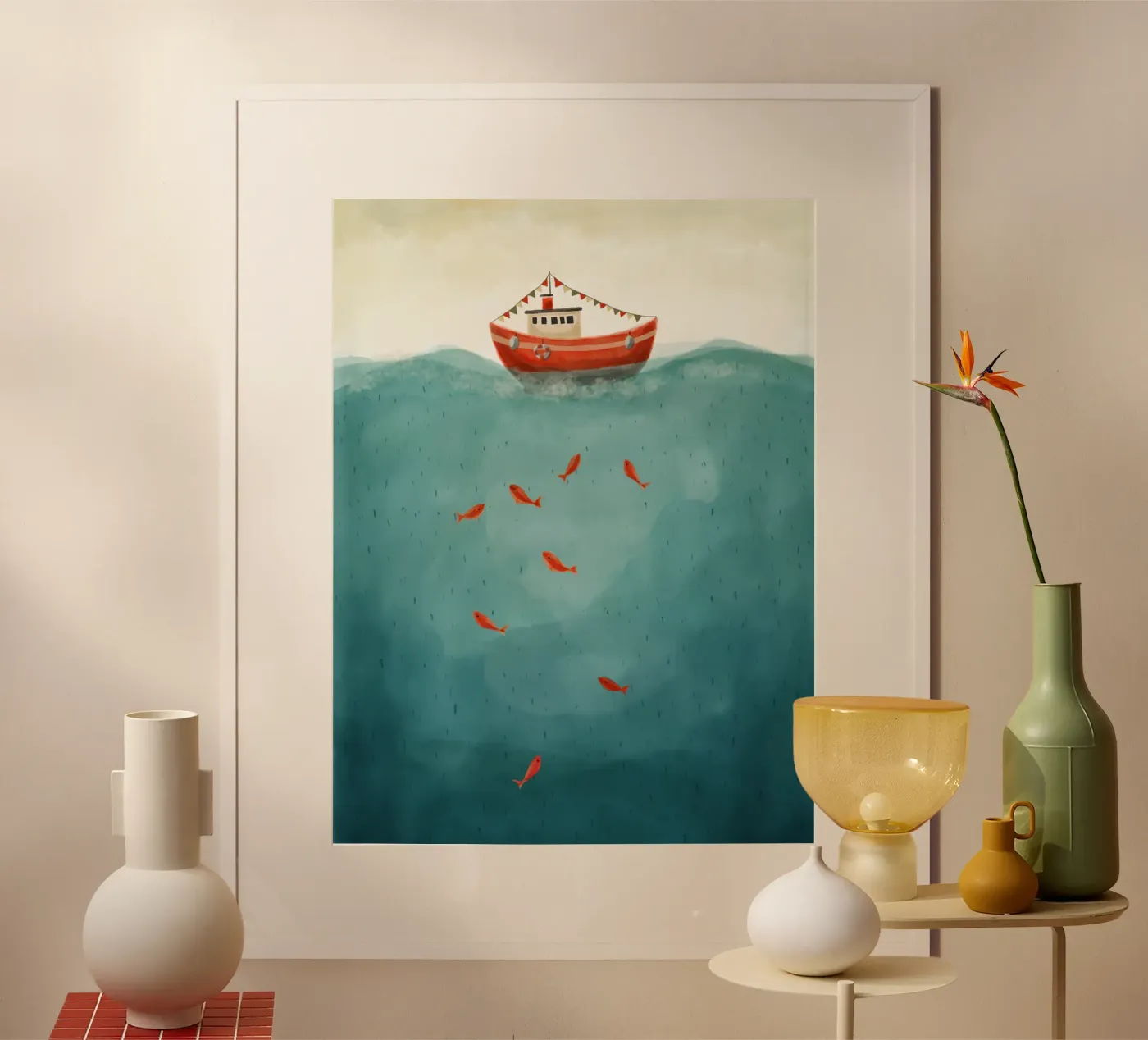 Little Red Boat Poster von Indigo Rain