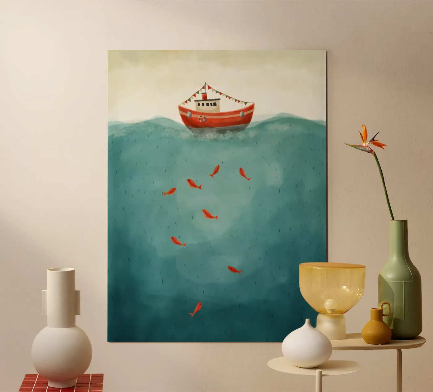 Little Red Boat Poster von Indigo Rain