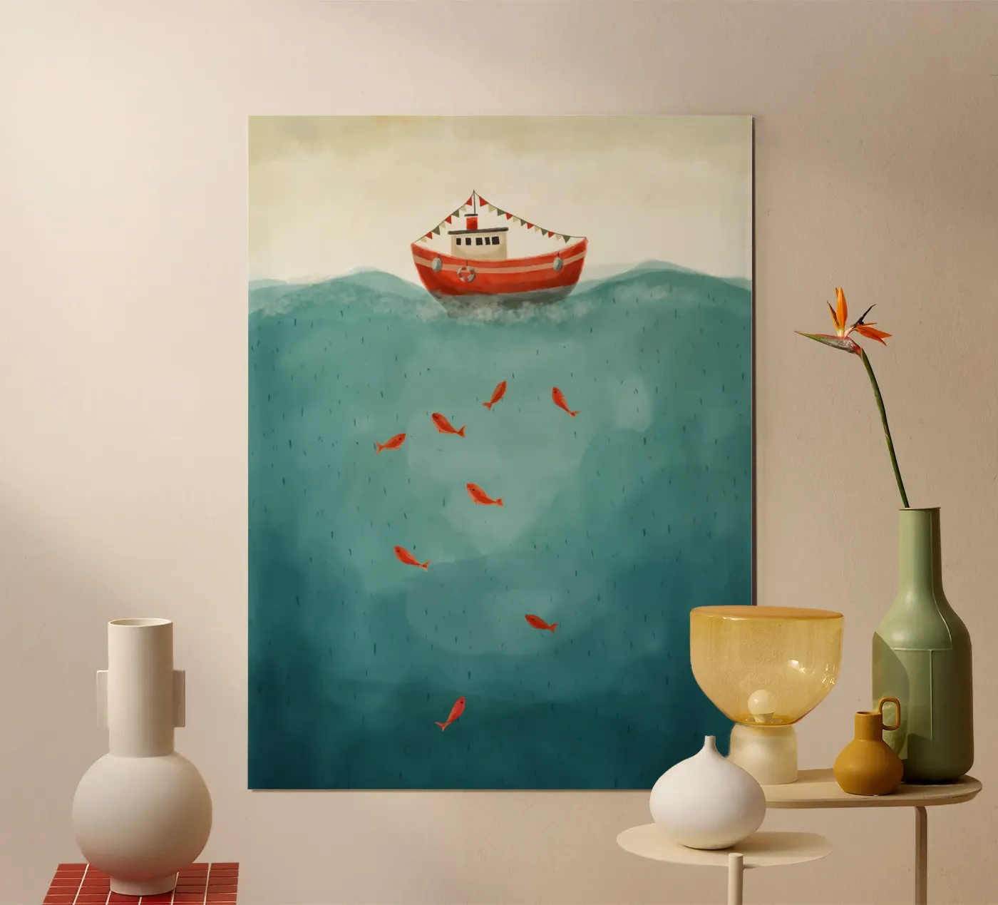 Kleines rotes Boot Poster von Indigo Rain