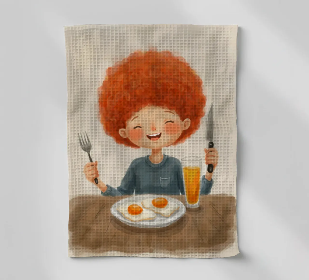 Ora della colazione canovaccio da cucina da Indigo Rain
