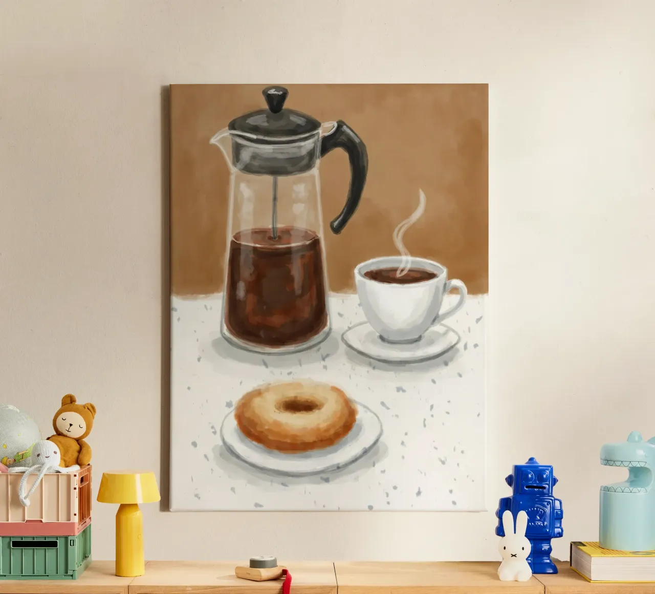 Pausa caffè tela con Cornice a cassetta da Indigo Rain