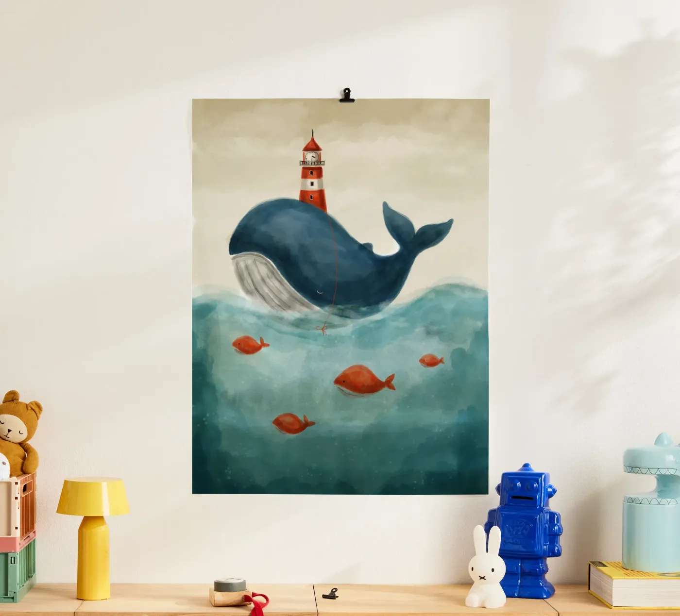 Blauwal Poster von Indigo Rain