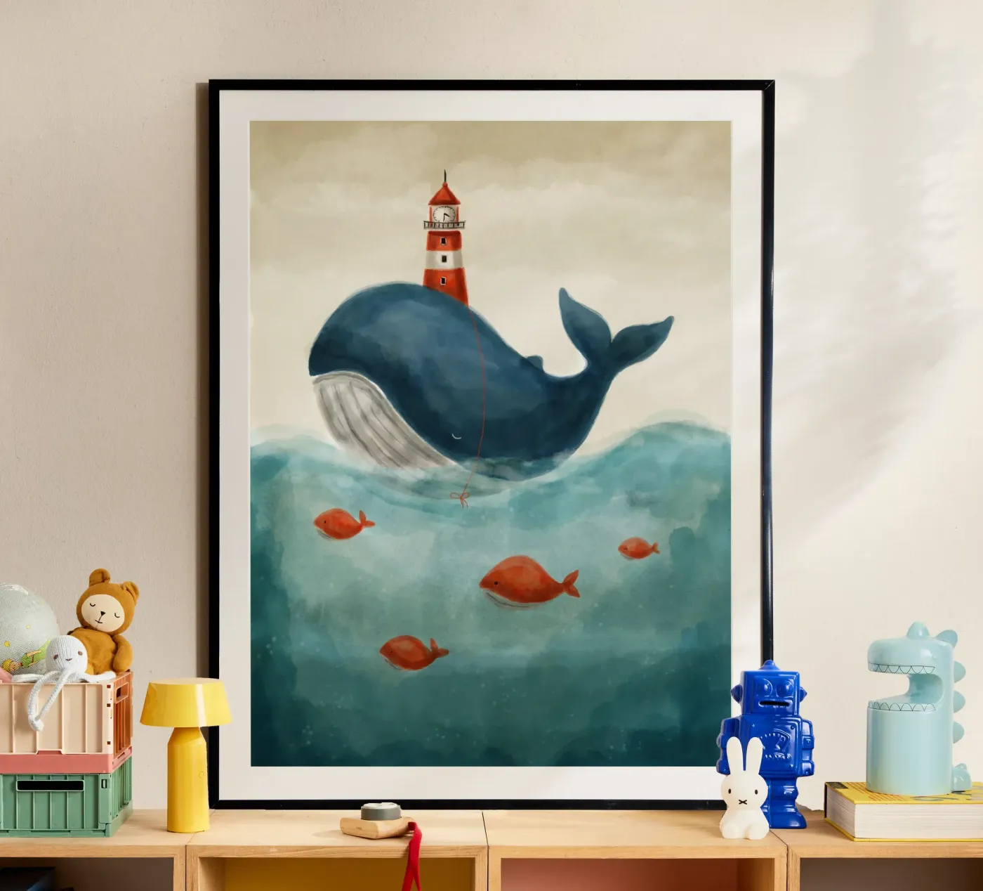 Blauwal Poster von Indigo Rain