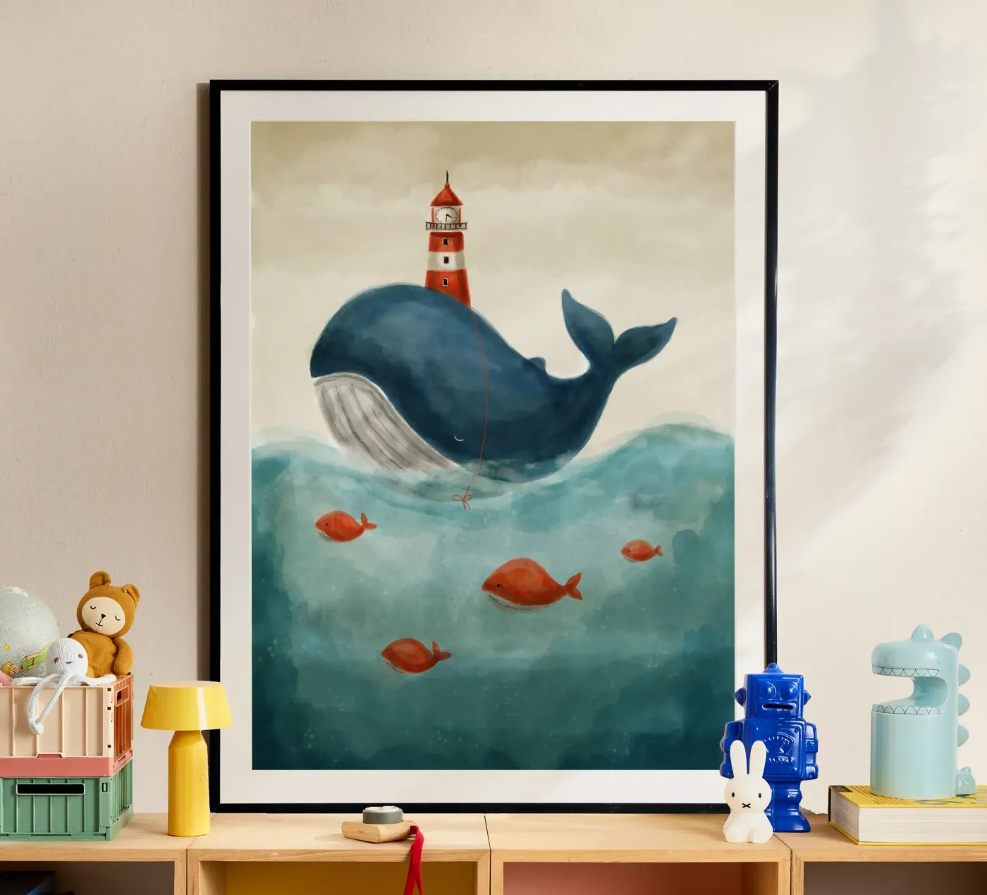 Blauwal Poster von Indigo Rain