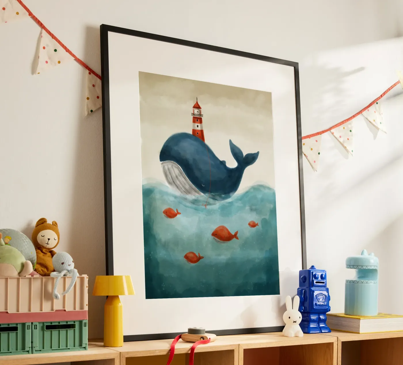 Blauwal Poster von Indigo Rain