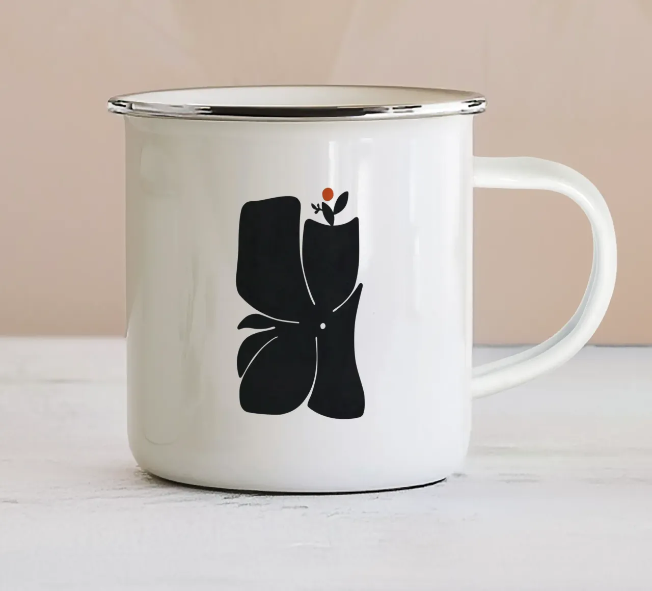 Modulo floreale 01 tazza in smalto da amini54