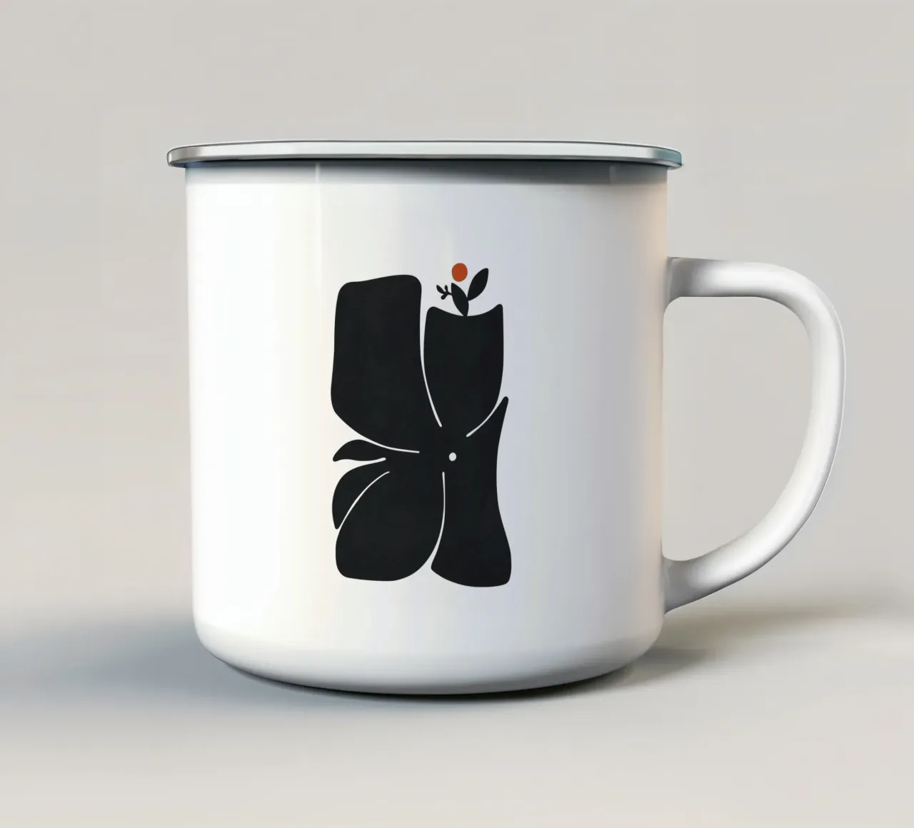 Modulo floreale 01 tazza in smalto da amini54