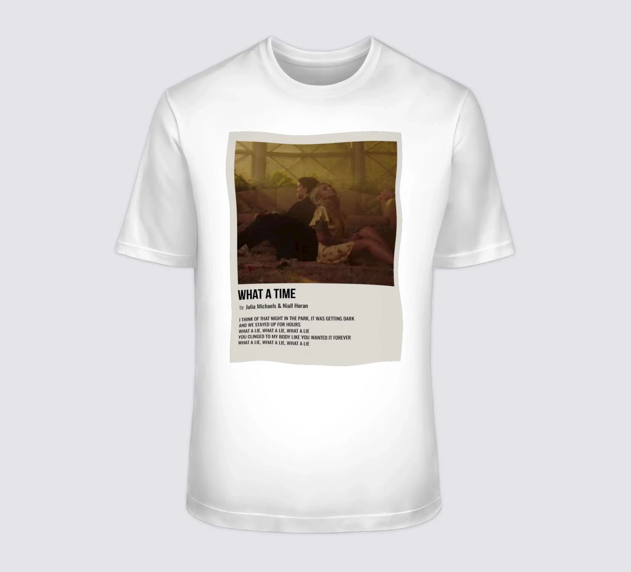 WHAT A TIME by Julia Michaels and Niall Horan t-shirt da SoundStudio
