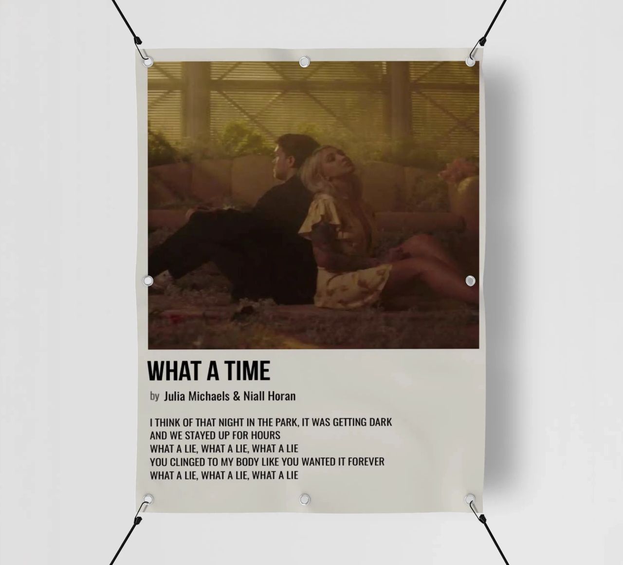 WHAT A TIME by Julia Michaels and Niall Horan telo in pvc da SoundStudio