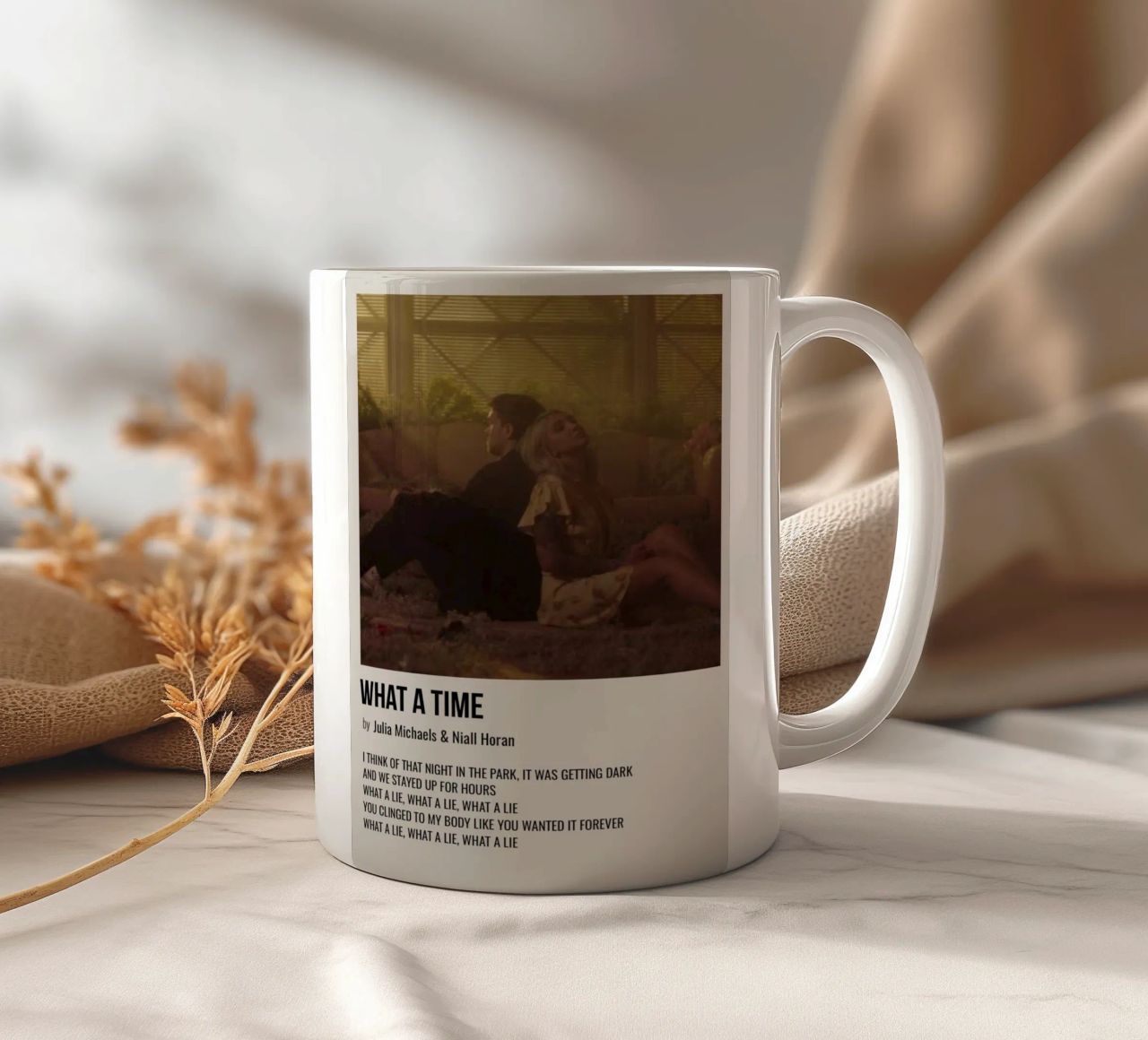 WHAT A TIME by Julia Michaels and Niall Horan tazza in ceramica da SoundStudio