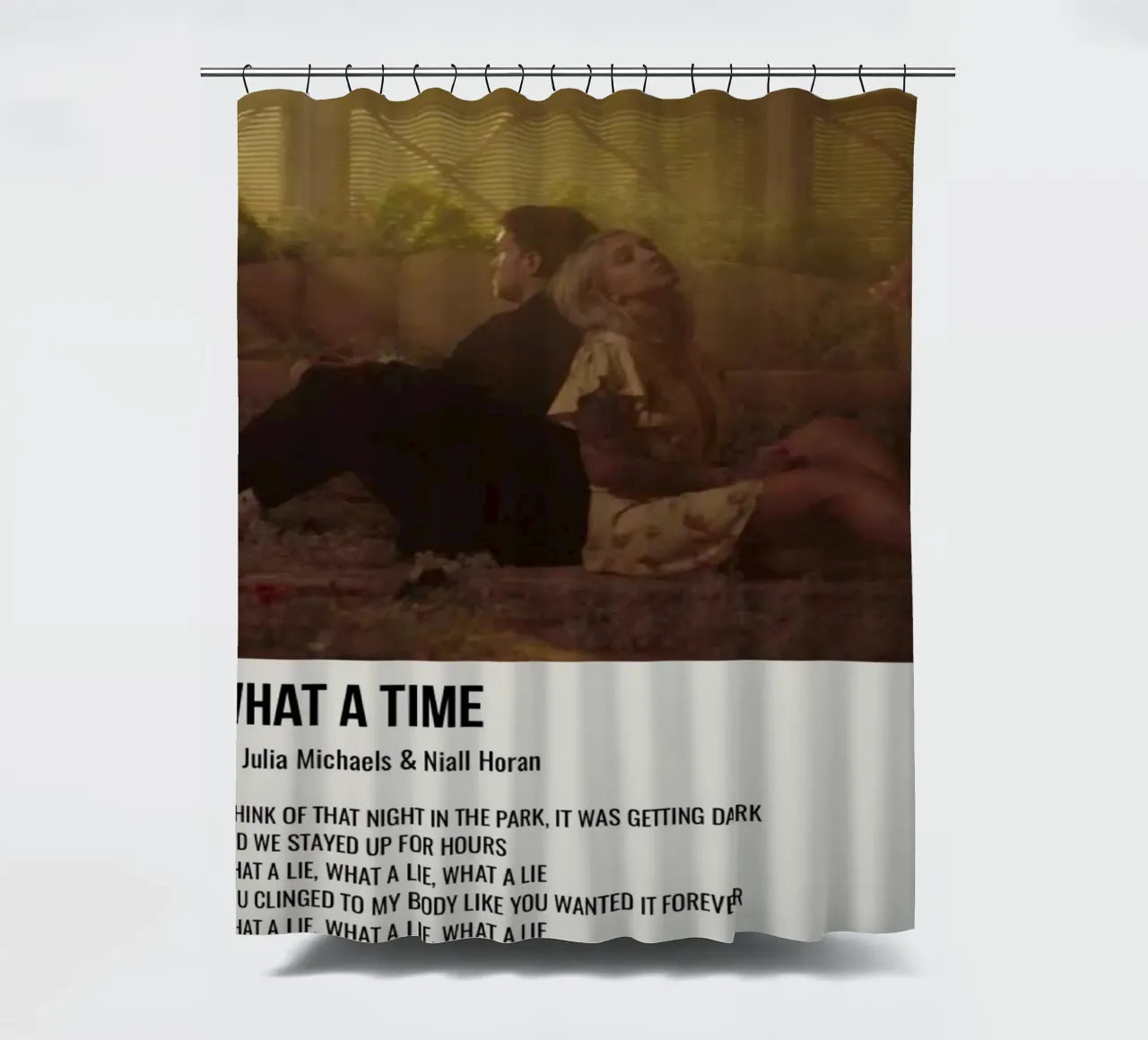 WHAT A TIME by Julia Michaels and Niall Horan Duschvorhang von SoundStudio